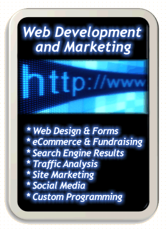 Web Development & Marketing services provided by Laura Rose.  Web Design, Forms, eCommerce, Fundraising, Search Engine Results, Traffic Analysis, Site Marketing, Social Media, Custom Programming